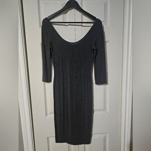 Forever 21 Charcoal Long Sleeve Dress